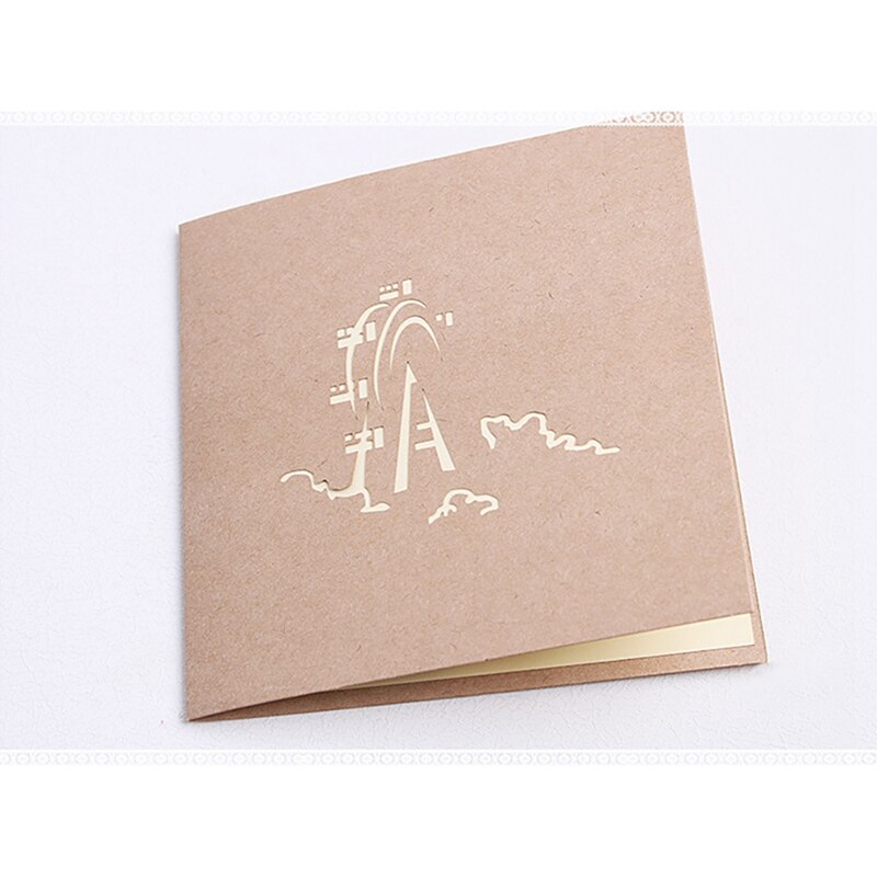 3D Pops Up Card Ship Card Festival Birthday Wedding Invitations Card Anniversary Greeting Card Stereo Card Postcard