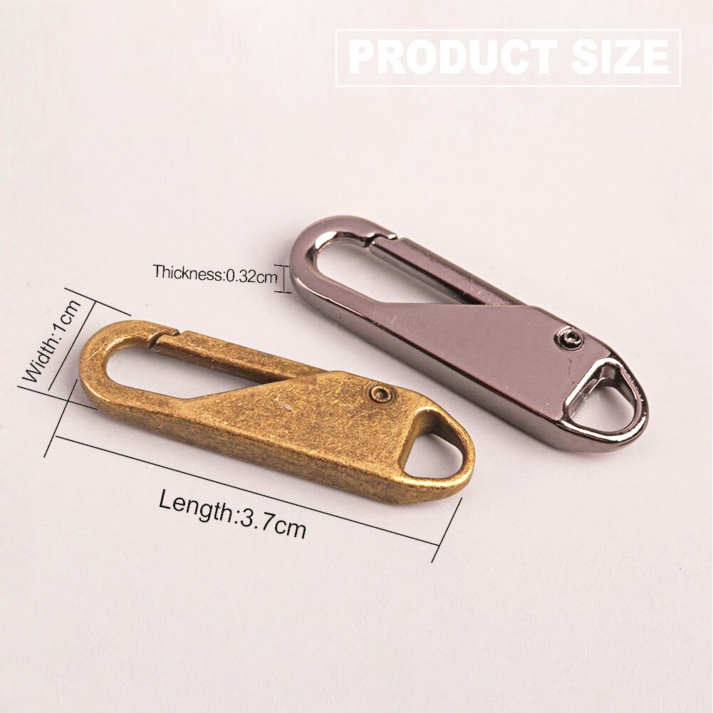 50pcs Metal Zipper Puller Replacement Zipper For Zipper Slider Apparel Bag Suitcase Instant Zipper Fixer