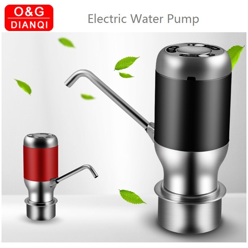 Automatisk vattenpump elektrisk pump för vatten på flaska usb laddad elektrisk vattenpump svart röd mässing färg