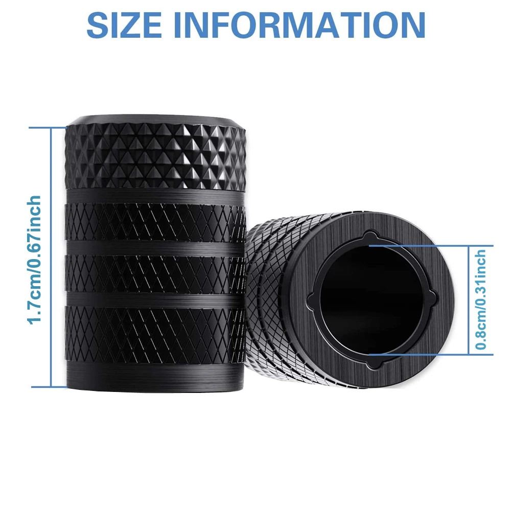 TQQTQQ Tapa de válvula de neumático de aluminio de 4/8/12 piezas, resistente a la corrosión, cubiertas de vástago universales para automóviles, camiones, motocicletas, SUV y bicicletas