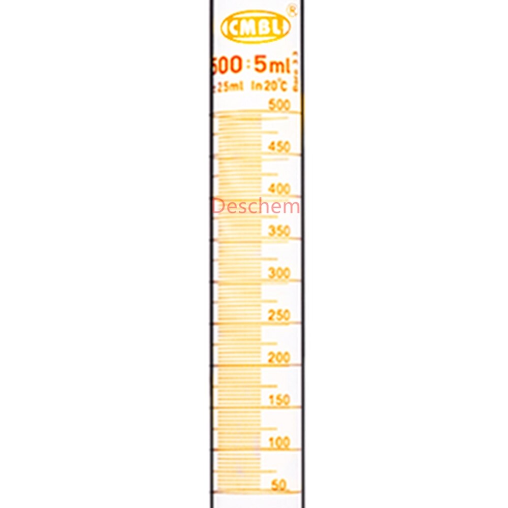 500ml Glass Measuring Cylinder Ground Joint W/Stopper,Lab Chemistry Glassware