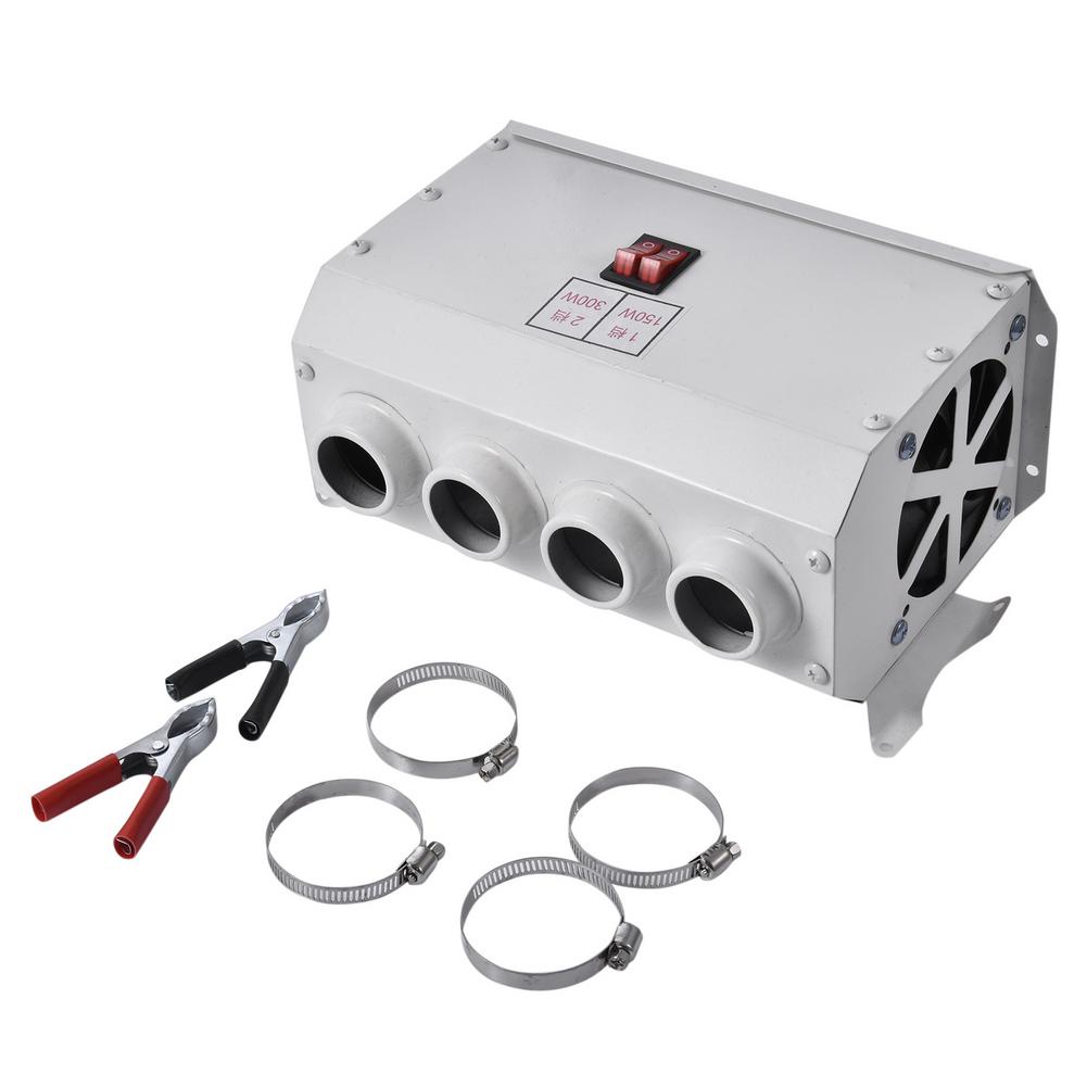 300W efficace Auto voiture chauffage chauffage dégivreur 12V /24V 4 trous voiture électrique ventilateur chauffage pare-brise dégivreur désembueur: 24V