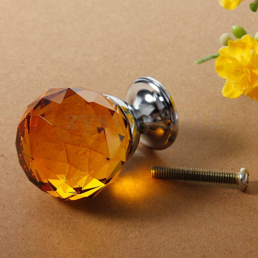 Rund 30mm diamant kristall glasdörr lådskåp garderob draghandtag rattar möbelhandtag: 9