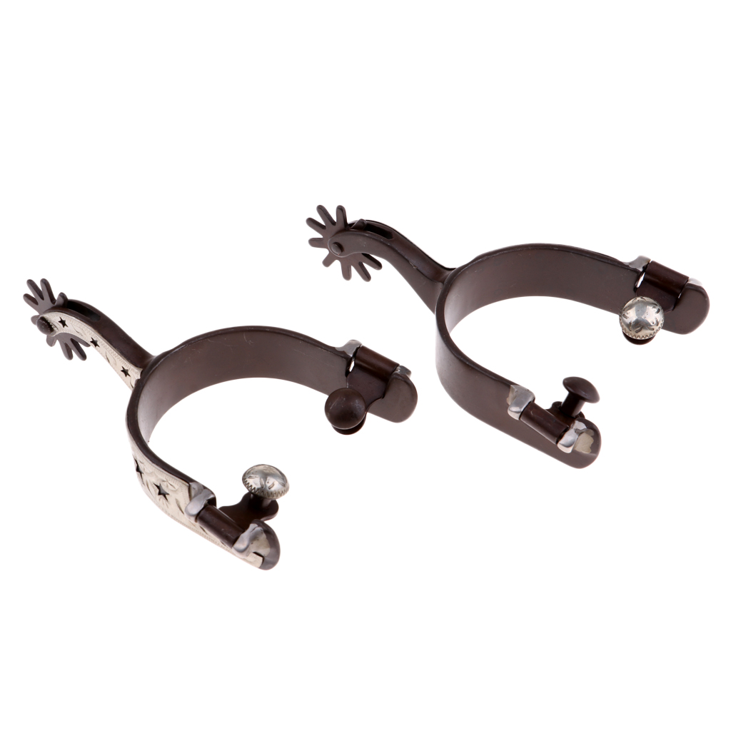 Equestrian Cowboy Roping Spurs, Metal Bumper Spurs for Men Women Riding Boots