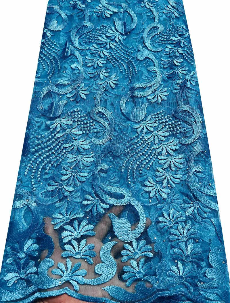 African Lace Fabric French Tulle Lace Fabric Wedding Dress Nigerian Lace Fabric Stones 5 Yard Sewing VL90818 VLY112: AS PIC17