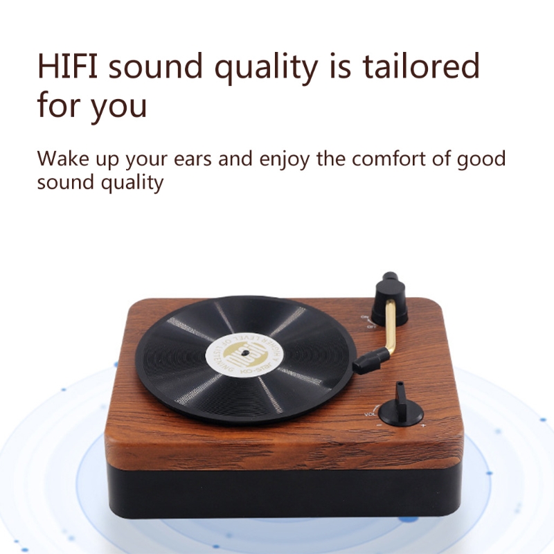 Retro Bluetooth-compatible Speaker Portable Vinyl Record Player Classic Bluetooth-compatible Sound Box Wireless Speaker