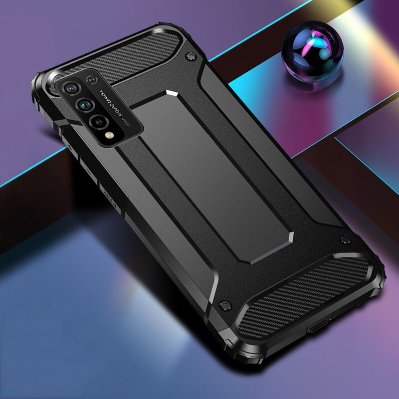 Skinlee Case For HONOR 10X Lite Rugged Impact Case Luxury Hybrid Armor Shockproof Phone Cover For Honor 10X Lite Case: Black