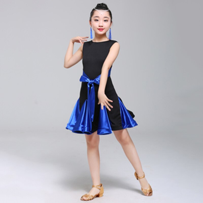 vestido de baile latino para niñas vestidos de baile de salón estándar sin mangas para niños ropa de salón de baile Salsa