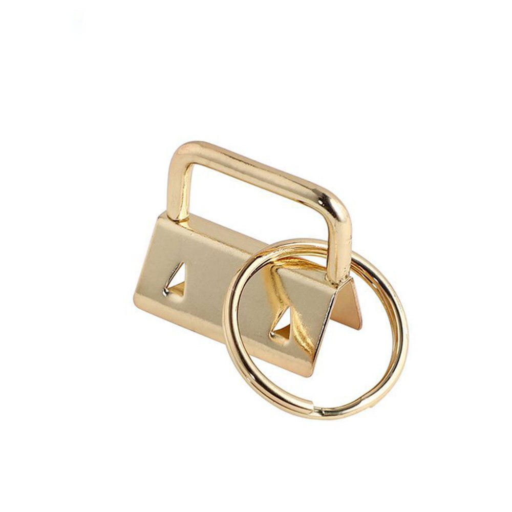 50Pcs Diy Stof Sleutelhanger Fob Polsbandje Met Key Ring Voor Lanyard Bagage Riem Accessoires (Gemengde Kleur)