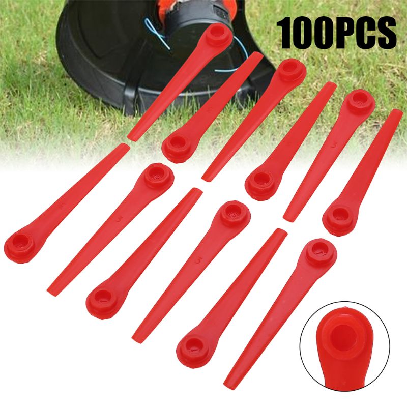 Plastique coupe gazon lames remplacement tondeuse à gazon lame pour coupe gazon jardin outil accessoires 100 pièces