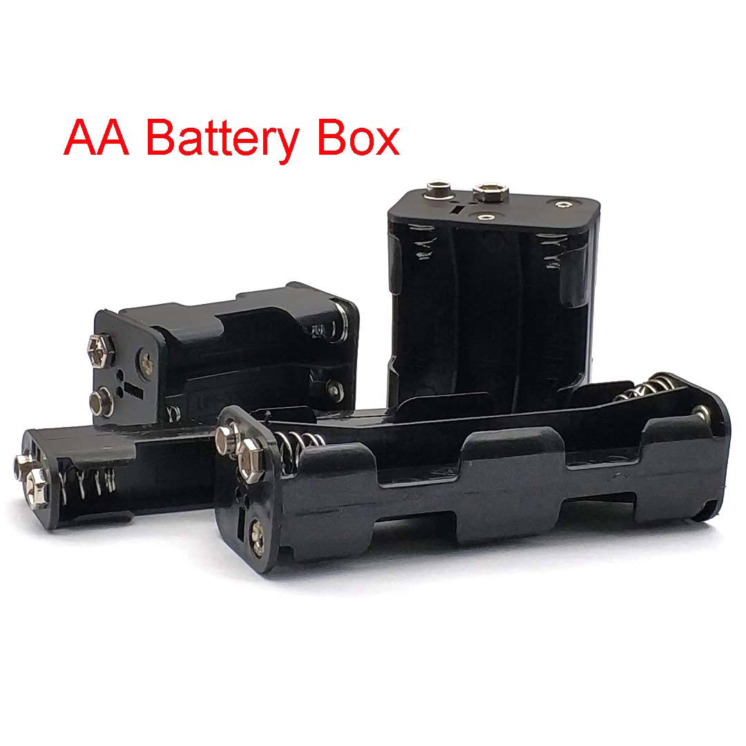 AA Battery Holder AA Battery Box with 9V Buckle 2 4 6 8 Slot AA Battery Case Series Connection DIY 3V 6V 9V 12V