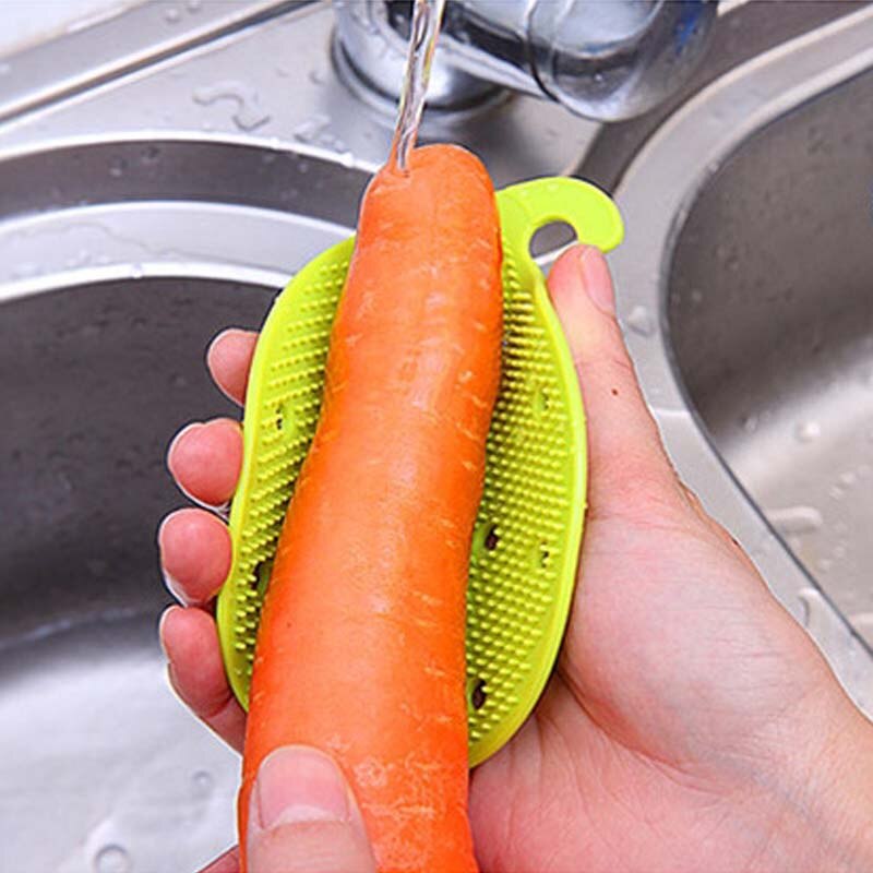 Cepillos de limpieza de vegetales y frutas de PVC cepillo de limpieza multifuncional para el hogar cepillo de limpieza fácil para el Herramientas de limpieza de cocina del depurador de patatas