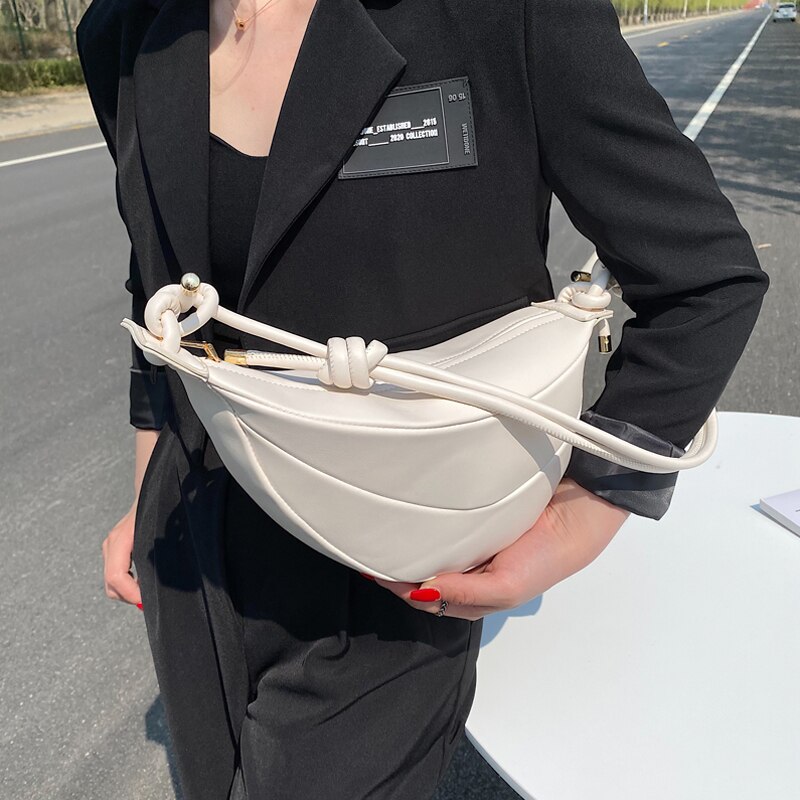 retro Halbmond bilden Knödel Tasche frauen Weiche Achselhöhle Schulter Tasche PU Leder Umhängetasche Weibliche Käufer