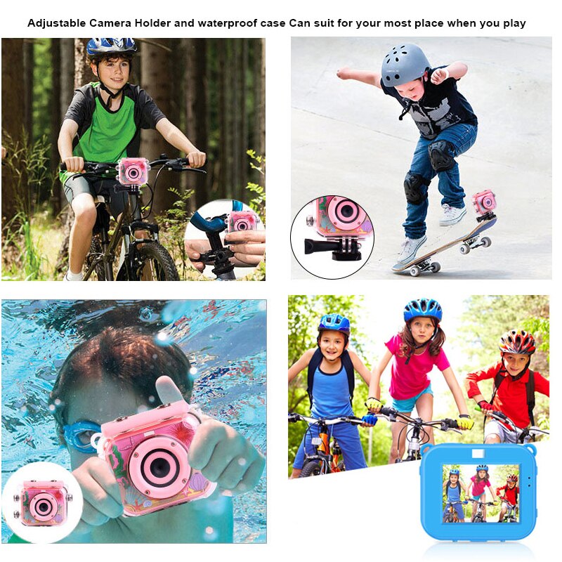 Kinderen Kids Actie Camera Mini Sport Camera Voor Kinderen Digitale Camera 1080P Video Camera Camcorder Met 30M waterdichte Case