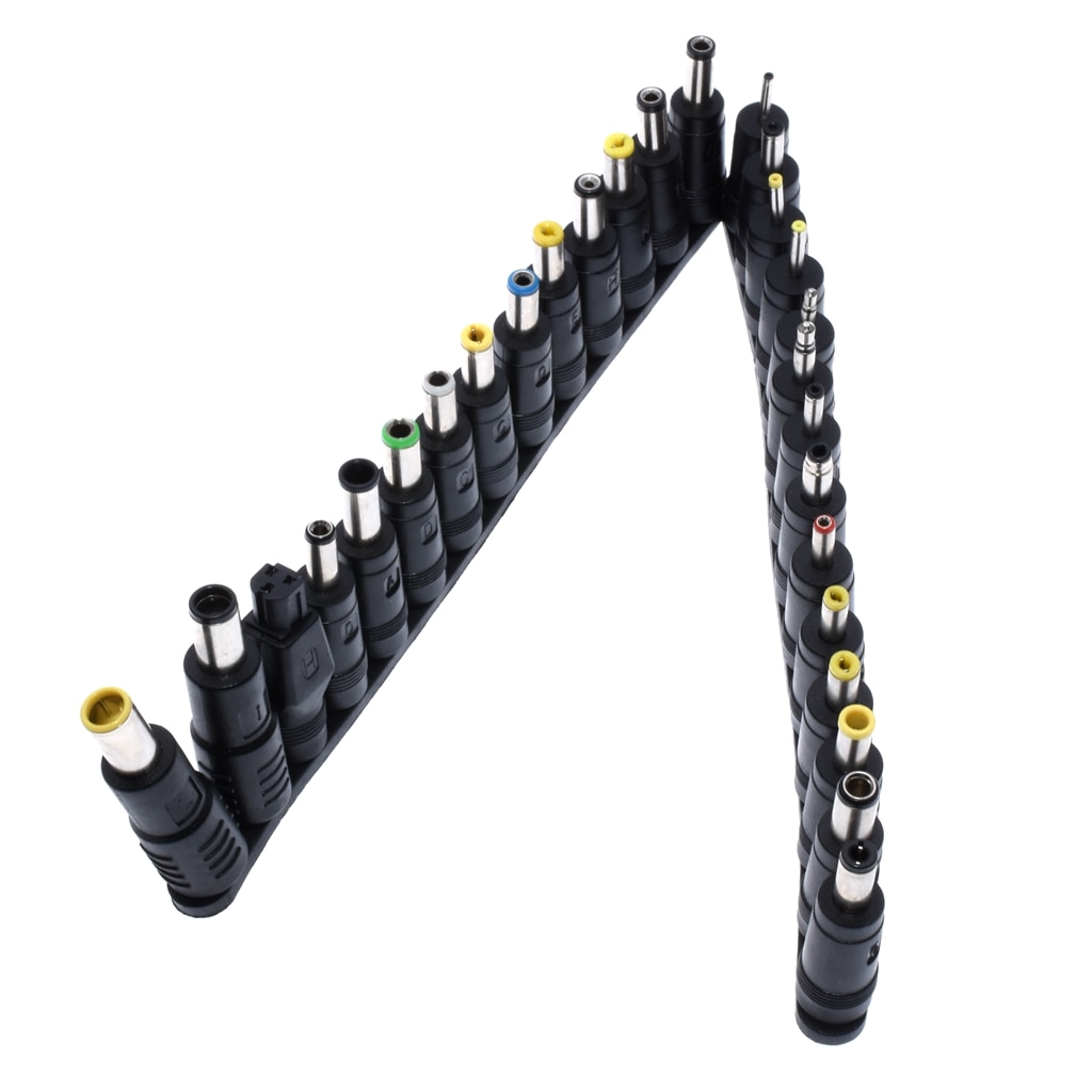 Universal AC DC Jack Charger Connector Plug for Laptop /Notebook AC DC Power Adapter with Cable 1 Set /38pcs