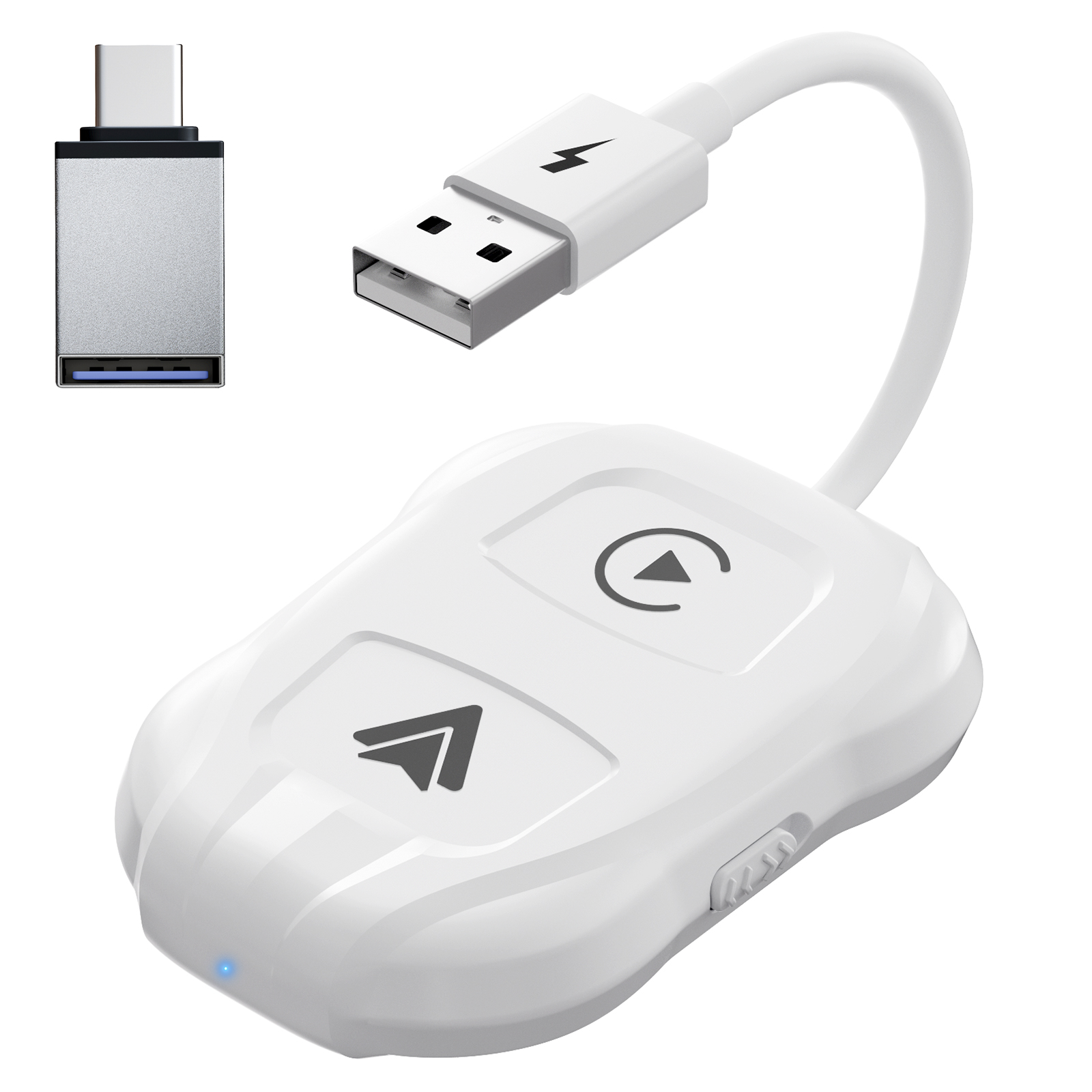 Bezprzewodowy adapter Android Auto i Apple CarPlay 2 w 1, bezprzewodowy adapter 5,8 GHz do fabrycznie przewodowych samochodów CarPlay: green