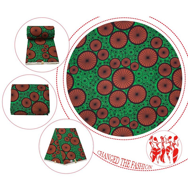 Tela de impresión Africana de 100% poliéster de Ankara Real cera 3/6 yardas para ropa de boda