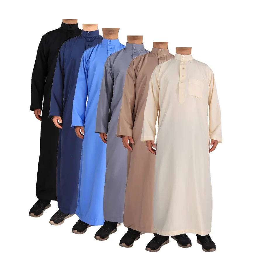 Islamische Kleidung Männer Länge Langarm verlieren Muslimische Männer Saudi-Arabien Pakistan Kurta Muslimische Kostümich Muslimischen Kleid Kaftan Thobe