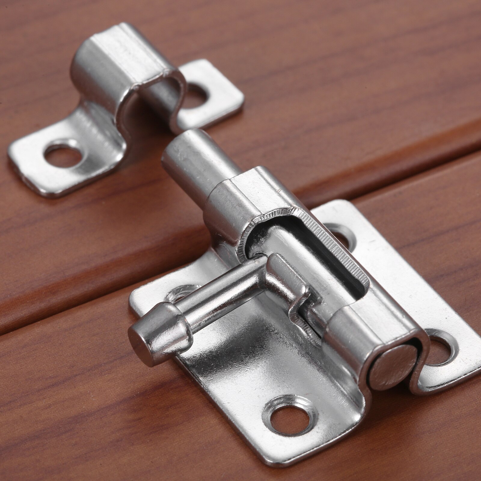 Loquet coulissant solide 41x30mm, 1 pièce, verrou de sécurité de porte en métal argenté, quincaillerie de porte avec vis