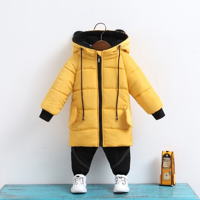 80-130 Cm chaquetas para niñas abrigo para niños abrigos de invierno para niños abrigos casuales para Bebés Ropa Parkas de invierno chaqueta para niños: Amarillo / 6 años