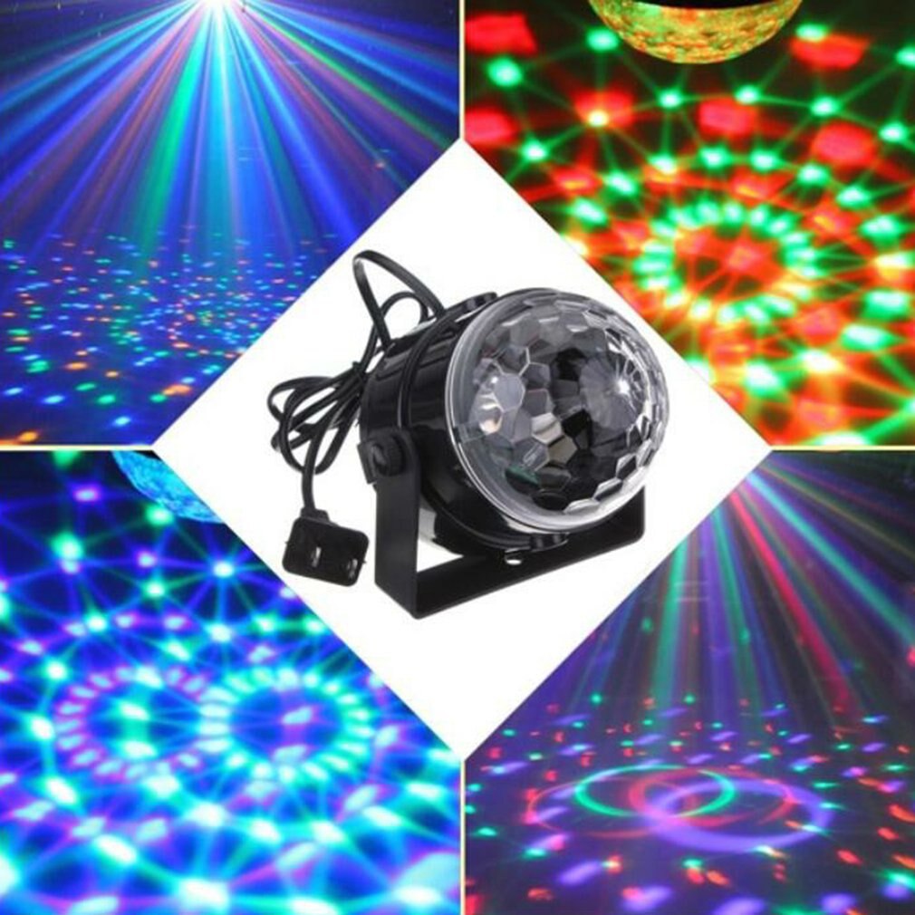 Sound Active Mini RGB LED Wedding Party Disco Club DJ Light Crystal Magic Ball Effect Stage Lighting