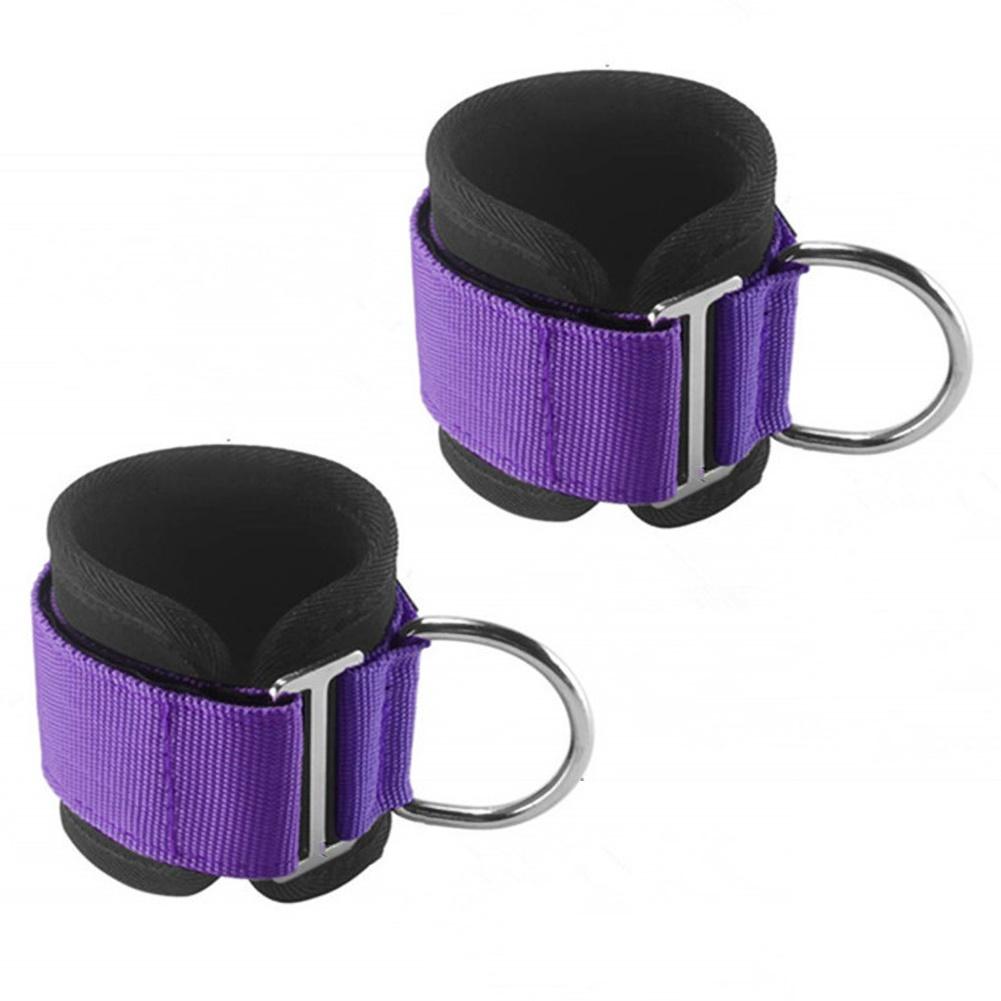 2 Stuks Home Gym Fitness Verstelbare Enkelband D-Ring Bevestiging Voor Kabel Machine: Paars