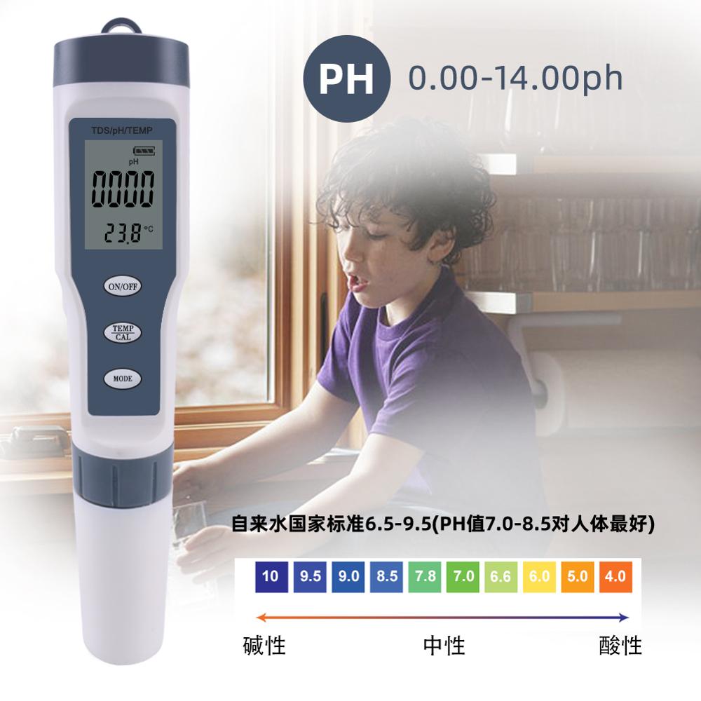 TDS/PH&amp;TEMP 3 In 1 Test Pen Handheld Water Tester for Drinking Water, Laboratory, Aquaculture, Swimming Pool, Aquarium