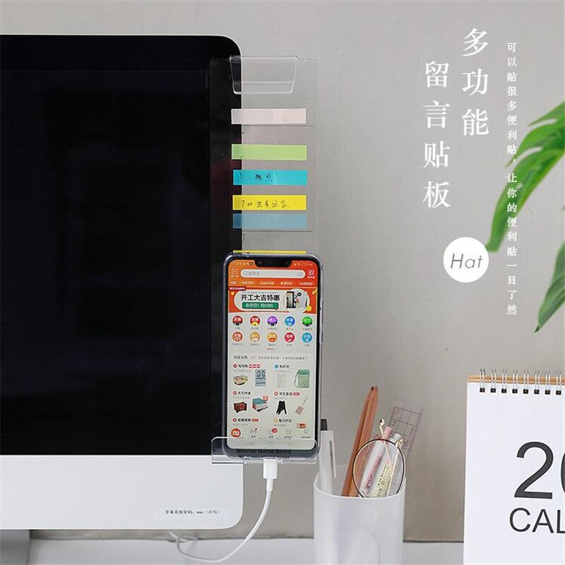 Panneau latéral pour écran d'ordinateur, planificateur, écriture, enregistrement, panneau de messages, moniteur en acrylique, panneau pour mémo