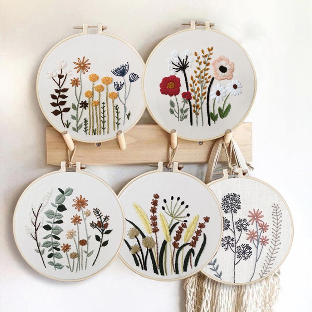 Broderi diy nybegynder materiale pakke blomster mønstre korssting kits håndlavet korssting serie kunst håndværk syning dekor