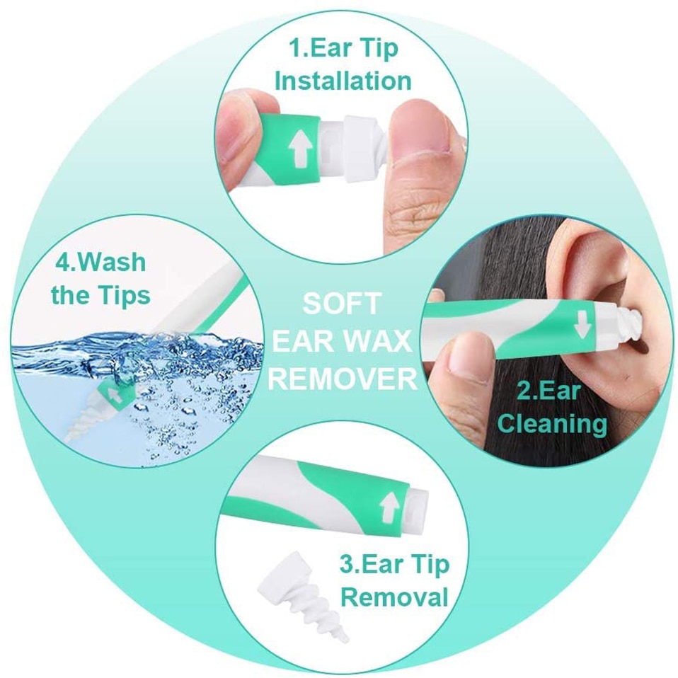 Ear Wax Remover Vacuum Cleaner Kit 16 Tips Spiral Smart Ear Care Clean Earpick Easy EarWax Remover Health Ears Cleaner Tool