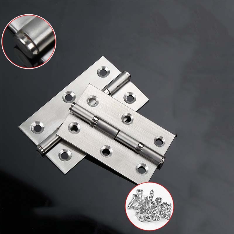 2PCS 2inch 2.5inch 3inch Stainless Steel Butt Hinges For Cabinet Doors/Windows Furniture Hardware Connector Free Screws