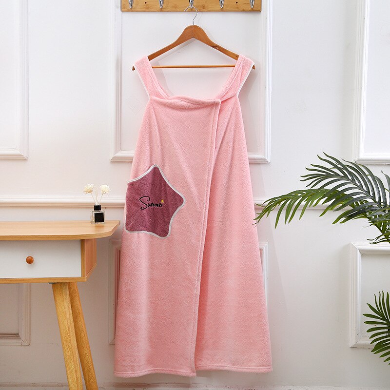 Albornoz de microfibra para mujer, Toalla de baño suave para adultos, Textiles para el hogar, toallas de baño y Sauna: pink