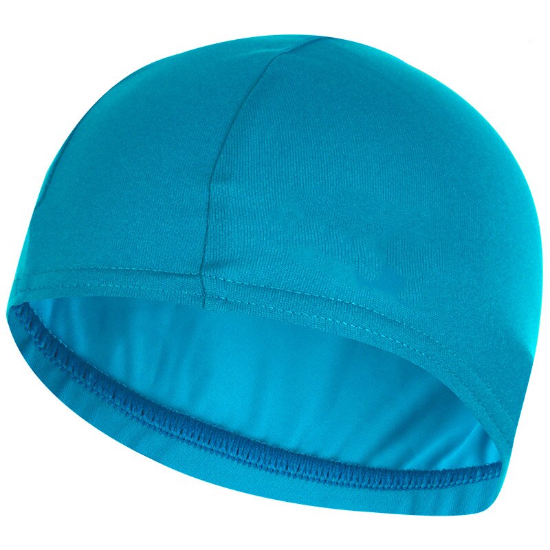 4 stk badehætte elastisk vandtæt pu stof beskytter ører langt hår sport svømmebassin hat fri størrelse til mænd og kvinder voksne: Himmelblå