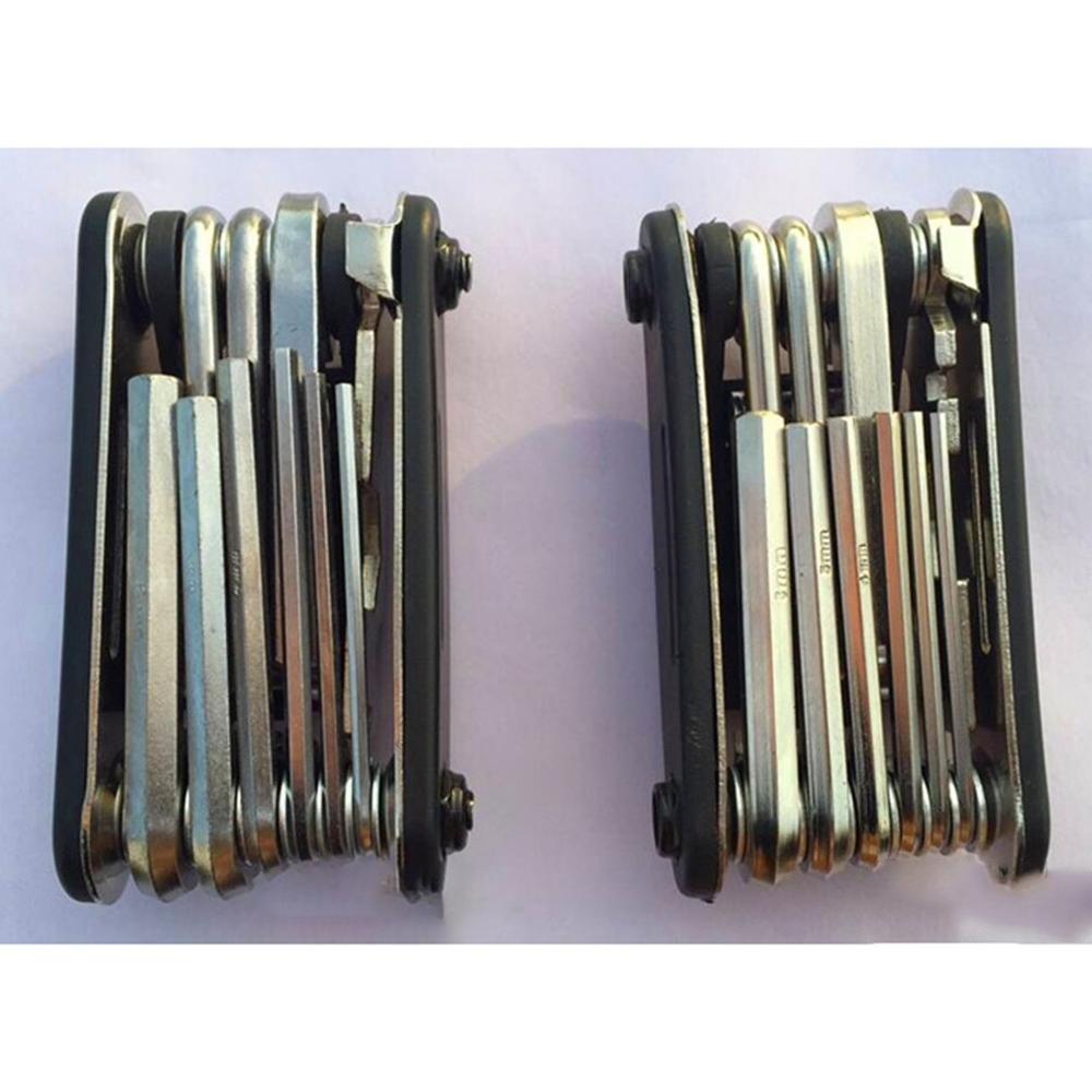 Bicycle Bike Tools Repairing Set 15 In 1 Multifunction Bike Repair Kit Cycle Wrench Screwdriver Chain Carbon Steel Bicycle Tool