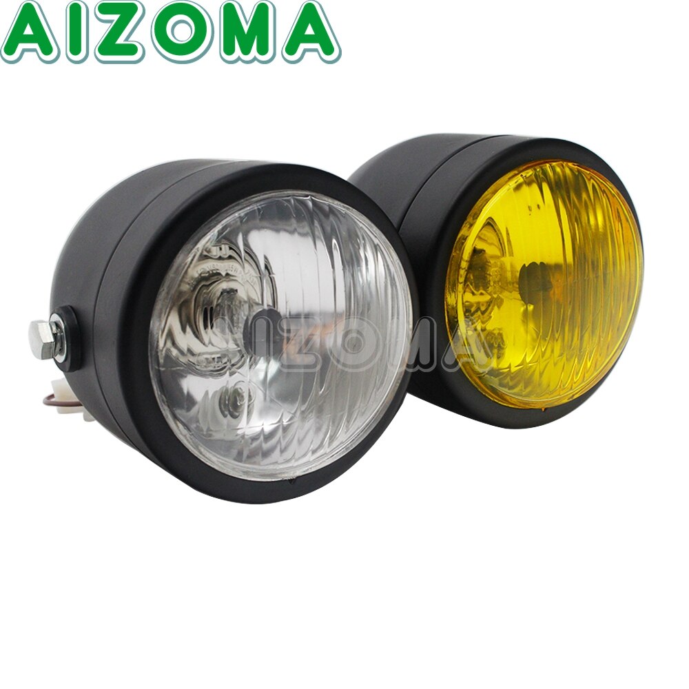 Motorcycle Twin Round Headlight Dual Sport 4" Double Dominator Head Lamp Light for Honda Yamaha Suzuki Cafe Racer Vmax Vmx 1200