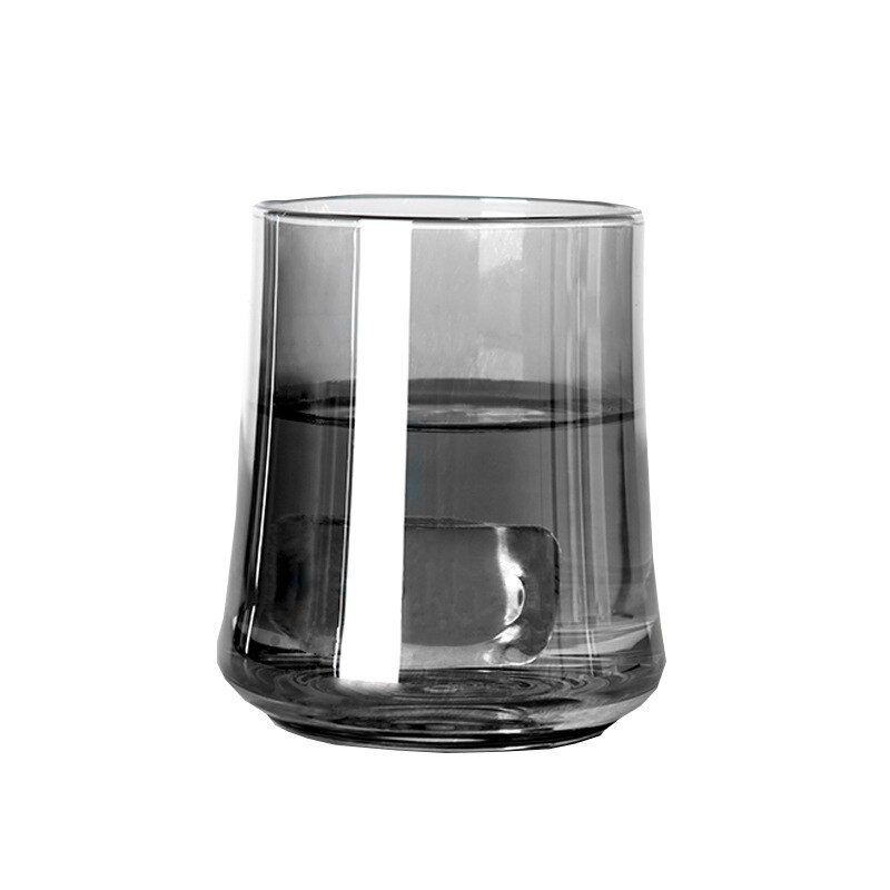 305ML Simple Colorful Crystal Clear Glass Water Cup Whiskey Glass Juice Cold Drink Cocktails Cup Home: gray