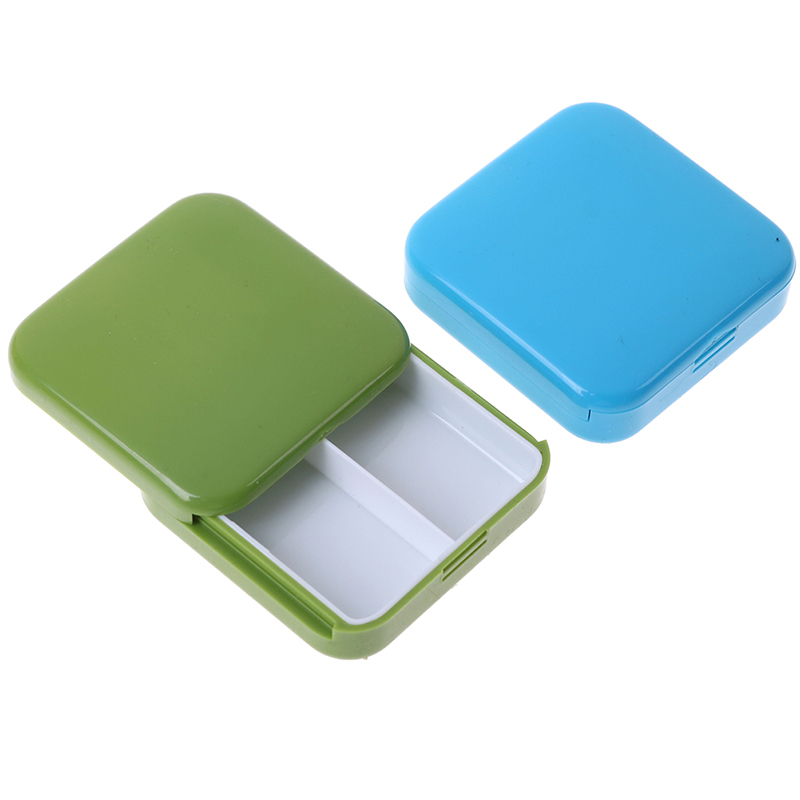 1pc mini bærbare 2 Nett trykk åpen stil pilleboks medisin pilleboks nettbrettoppbevaringseske containeresker oppbevaringsboks