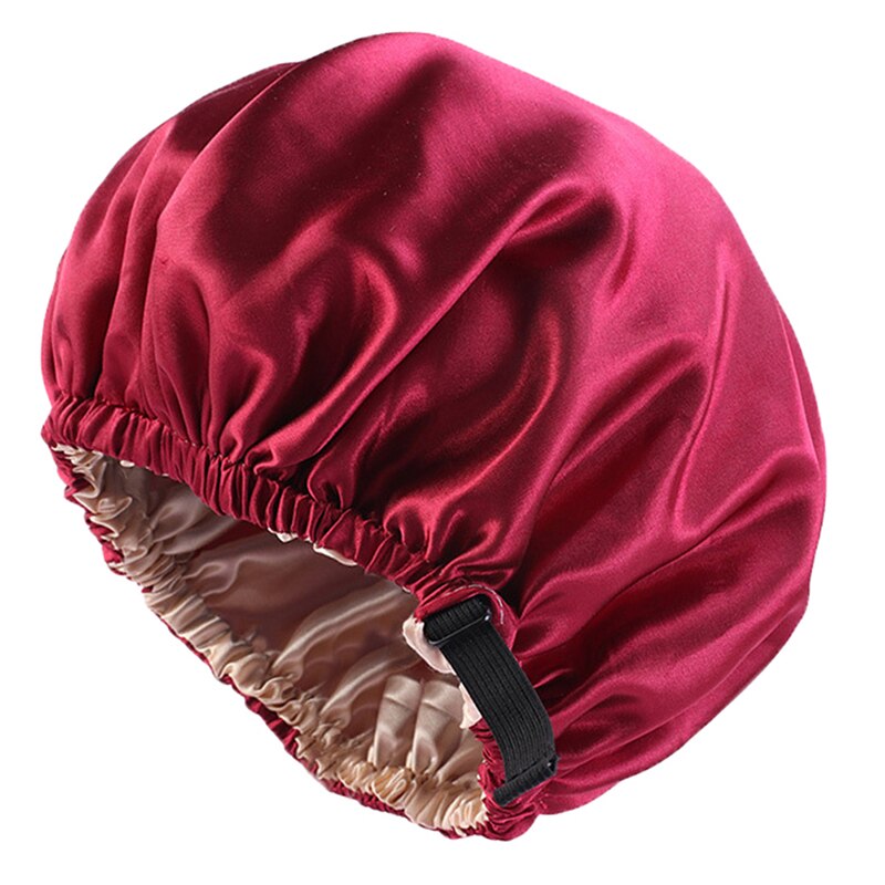 Adjustable Silk Satin Hair Cap For Sleeping Haircare Women Headwear Night Hat: WR