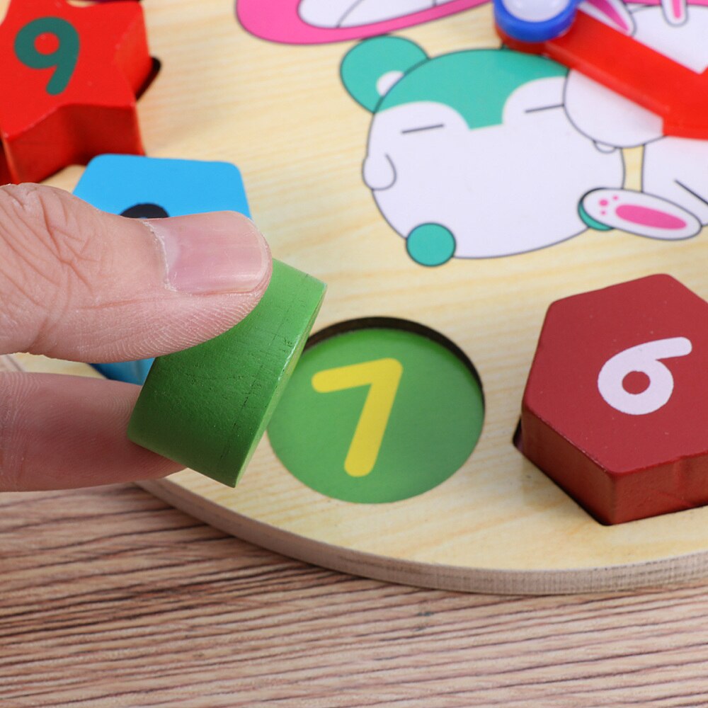 1 Pc sortowanie zegar montaż drewniane kolorowe zabawki edukacyjne liczba bloków czas nauki zegary dla chłopców dziewcząt