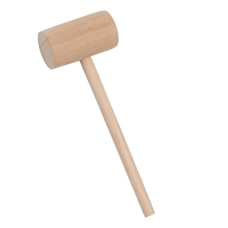 12 pcs Hitting Hammers Durable Round Solid Wood Mini Hammer Educational Toy Cake Mallet for Home