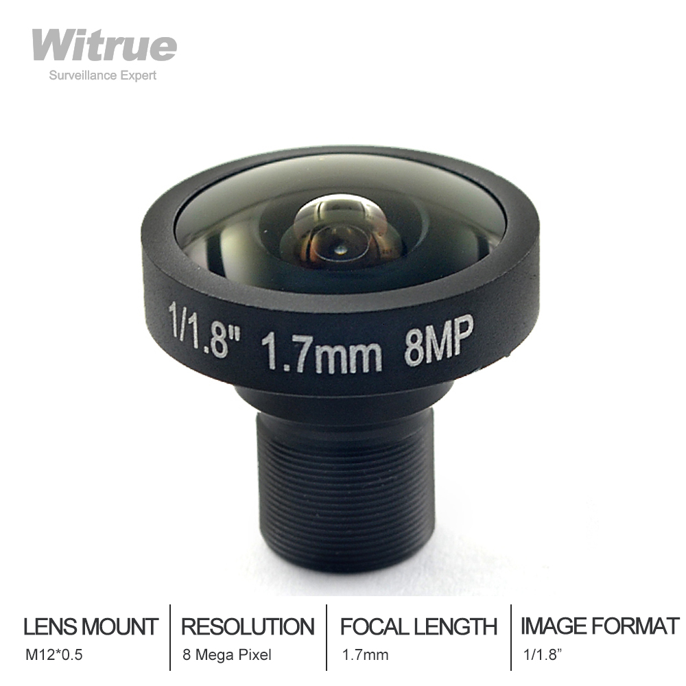 4K CCTV Lens 8Megapixel Fisheye 1/1.8 Inch 185 Degree M12 Mount 1.7mm For IMX178 Sensor 1920P Camera