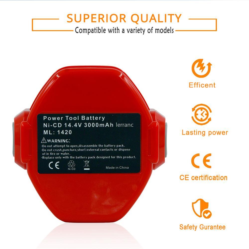 PA14 NI-CD 3000mAh Batterie De Remplacement pour Makita 14.4V 1420 1422 1433 1434 1435 6337D 6237D 6281D 6280D Batterie Pour Outils Électriques
