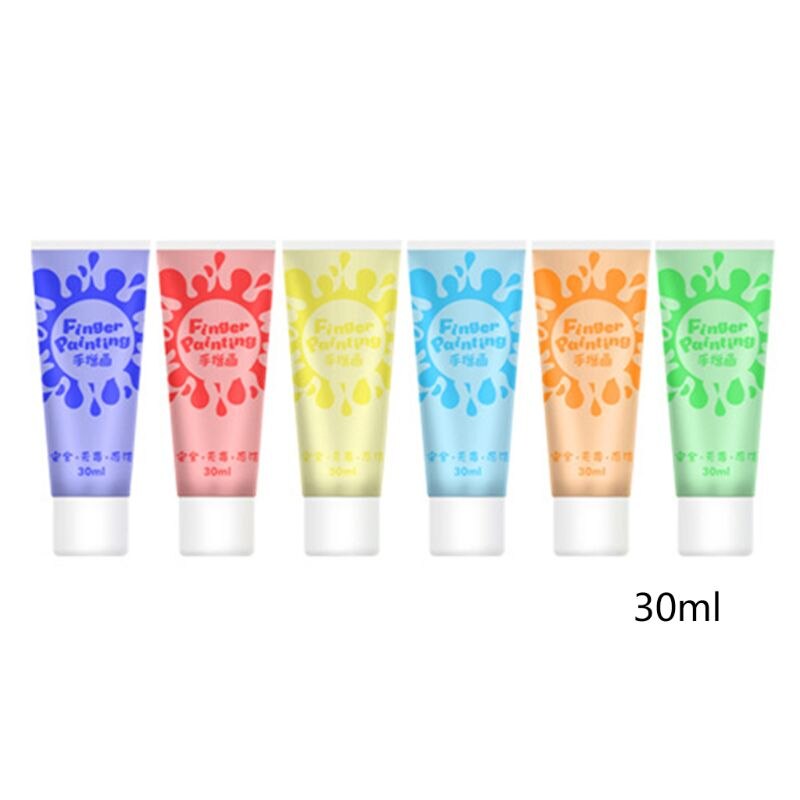 30ml Finger Paint 6/8/12 Colors Set Washable Kids Finger Paint Supplies B36C