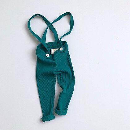 Mono para bebé, ropa de primavera para niña, pantalones de para bebé, peleles acanalados para bebé, ropa para niños, ropa para niños: green / 9 meses