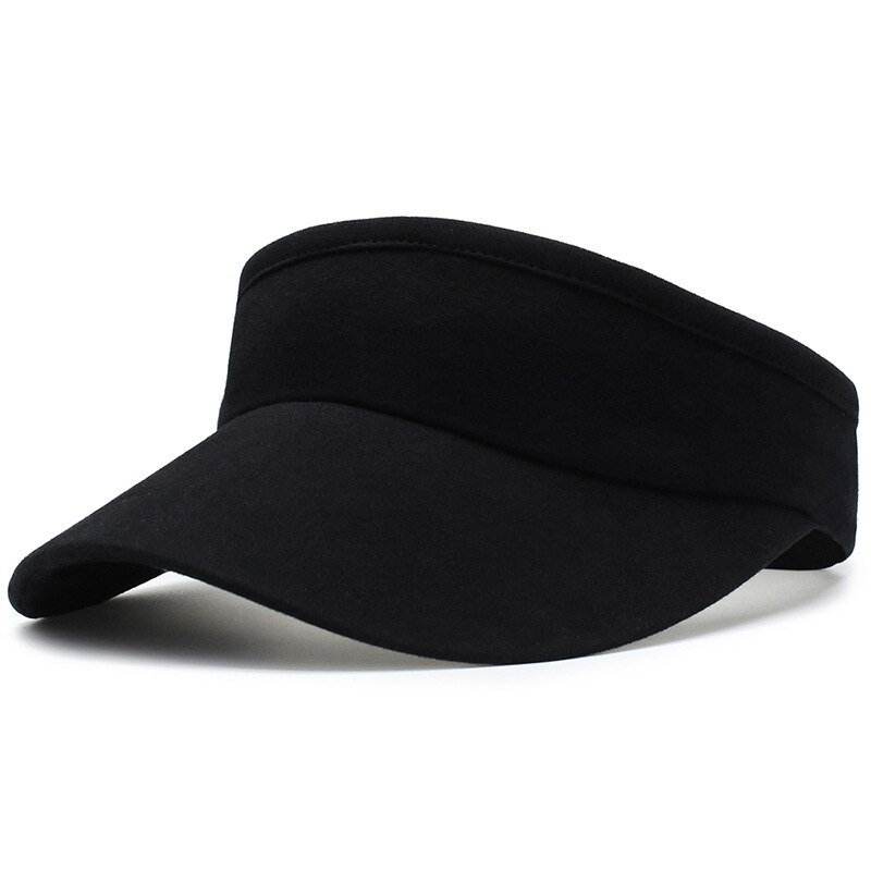 Summer Women Sun Visor Hat Outdoor Sports Running Baseball Cap Hats Beach Empty Hat: Black