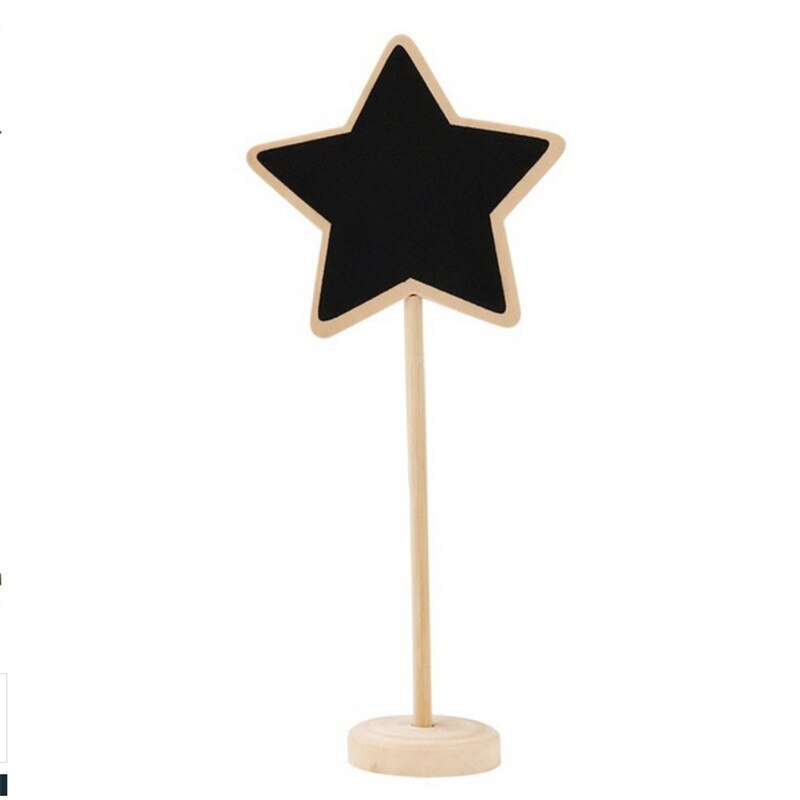 Pizarra pequeña de madera para pizarra, letreros para restaurante, pizarra para escribir, notas, pizarra para pintar, decoración de boda: Star