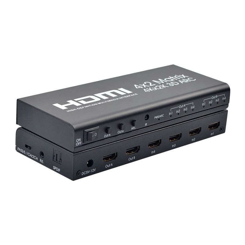 Hdmi matrix 4 x 2 hdmi 4 in 2 ud 4k 2k hdmi 4 x 2 switcher hdmi 1.4b eu-stik