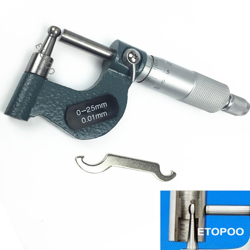 Factory outlet! 0-25mm Tube Micrometer drum hoofd speciale micrometer muur buis dikte gauge meetinstrumenten