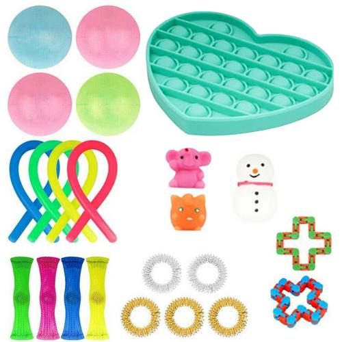 22 Pack Zappeln Sensorischen Spielzeug Set Stress Relief Spielzeug Autismus Angst Relief Stress Pop Blase Zappeln Sensorischen Spielzeug Für Kinder erwachsene: 17