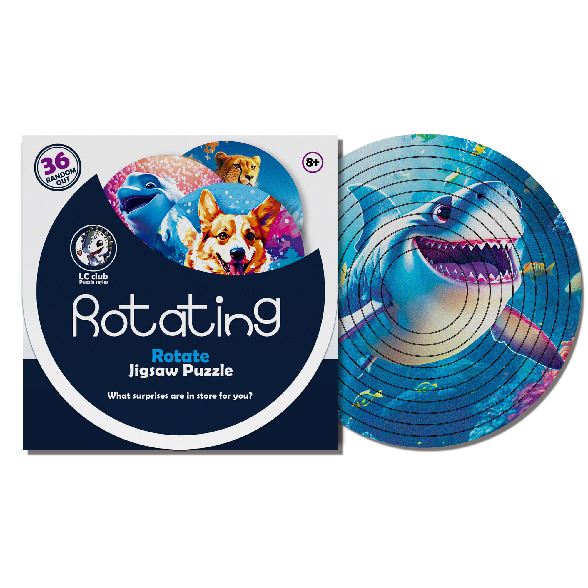 Decompression Irregular Rotate Jigsaw Puzzle Color Animal Rotating Puzzle Puzzle Montessori Toy Children's Birthday: GRAY